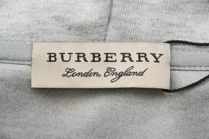 BBry Check Embossed Equestrian Knight Logo Flocked Hoodie Grey Brand label