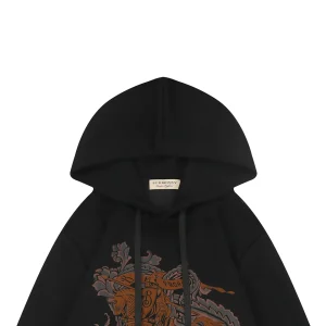 BBry Embossed Equestrian Knight Logo Hoodie Black