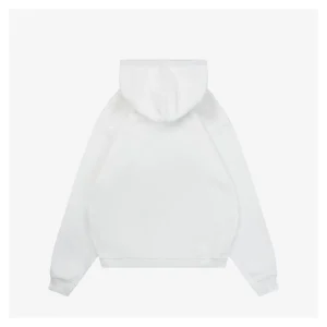 BBry Embossed Equestrian Knight Logo Hoodie White Back view