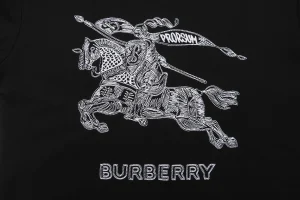 BBry Equestrian Knight Fine-Line Embroidery Shirt Black Front Print