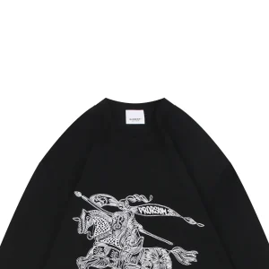 BBry Equestrian Knight Fine-Line Embroidery Shirt Black