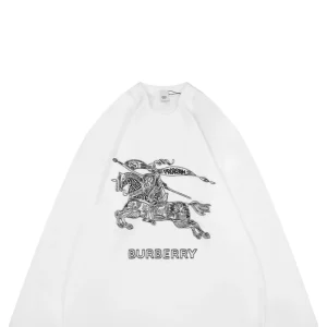 BBry Equestrian Knight Fine-Line Embroidery Shirt White