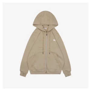 BBry Equestrian Knight Rope Logo Hoodie Beige Front view