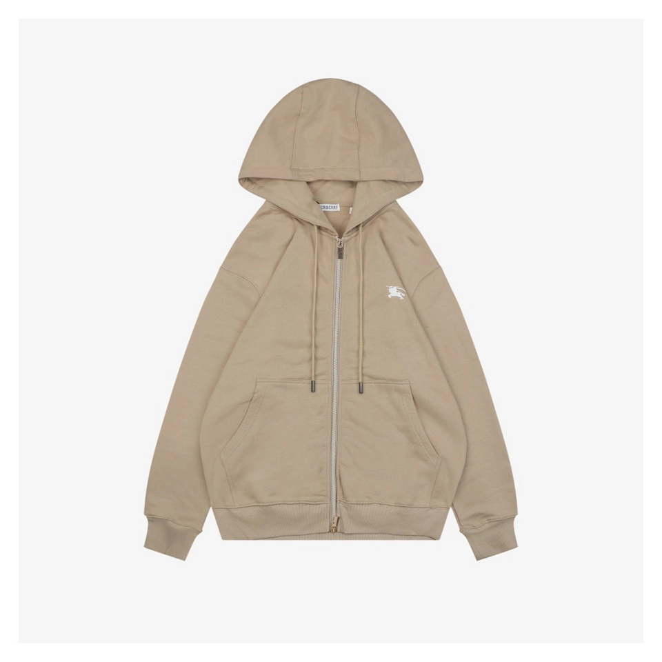 BBry Equestrian Knight Rope Logo Hoodie Beige Front view