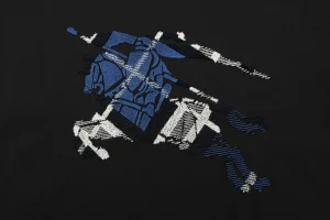 BBry Multicolor Knight Brushed Embroidery Shirt Black Front Print