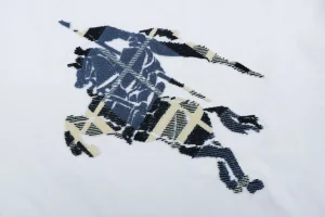 BBry Multicolor Knight Brushed Embroidery Shirt White Front Print