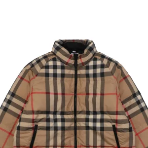 BBry Vintage Check Short Puffer Jacket