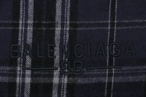 Balenciaga Blue Checkered Pants with Paris Lettering