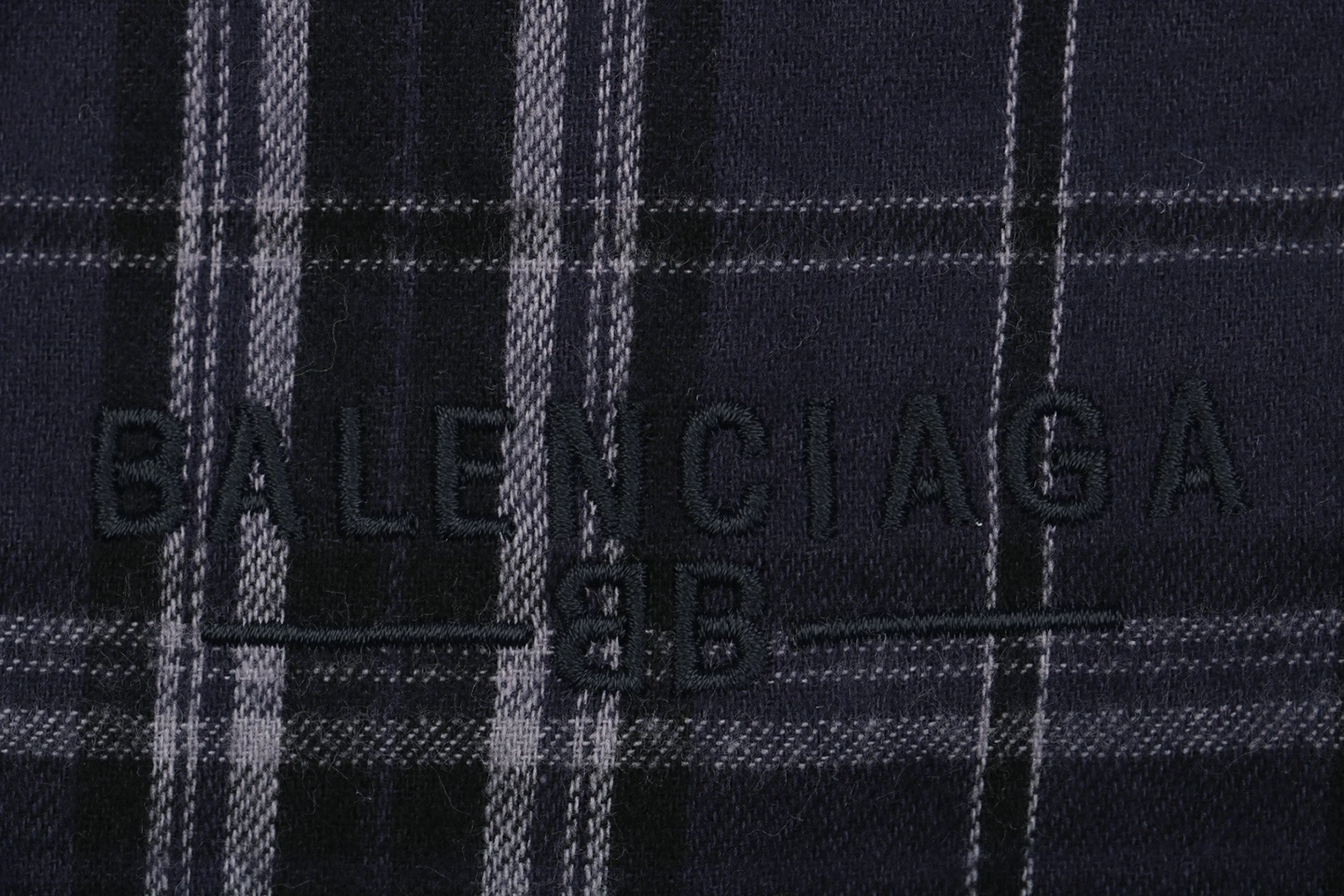 Balenciaga Blue Checkered Pants with Paris Lettering