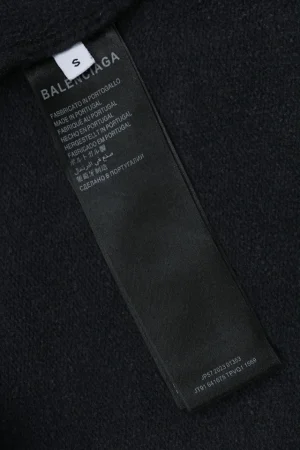 Balenciaga Multi-Badge Graphic Print Oversized Hoodie Wash label