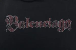 Balenciaga Multi-Badge Graphic Print Oversized Hoodie Back Print