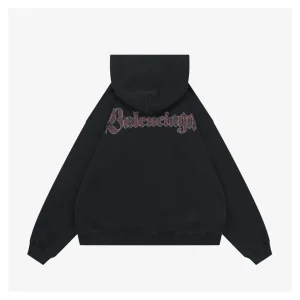 Balenciaga Multi-Badge Graphic Print Oversized Hoodie Back view
