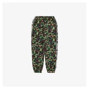 Bape × Saint Michael Collaborative Logo Tape Camo Track Pants Front view