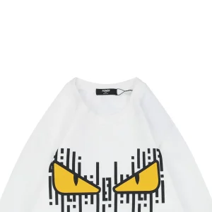 F Monster Eyes Graphic Sweatshirt White