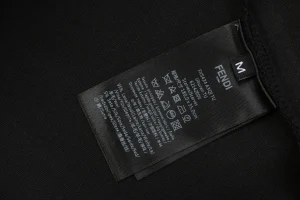 F Multicolor Monster Eyes Flocked Logo Hoodie Black Wash label