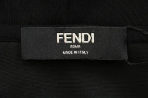 F Multicolor Monster Eyes Flocked Logo Hoodie Black Brand label