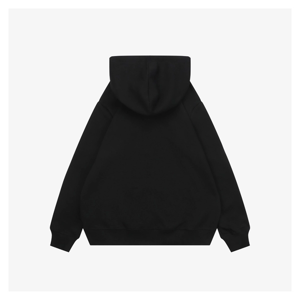 F Multicolor Monster Eyes Flocked Logo Hoodie Black Back view