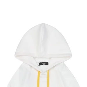 F Multicolor Monster Eyes Flocked Logo Hoodie White