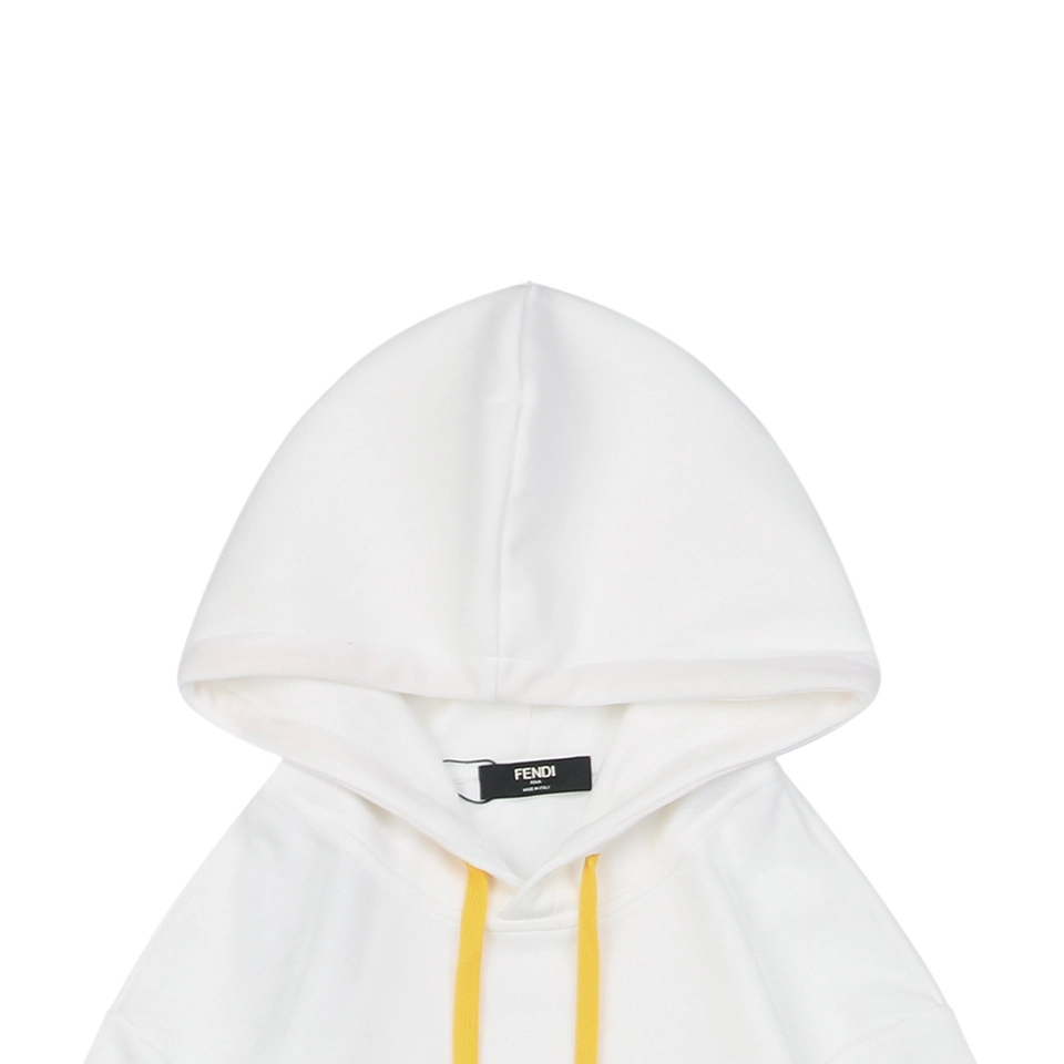 F Multicolor Monster Eyes Flocked Logo Hoodie White
