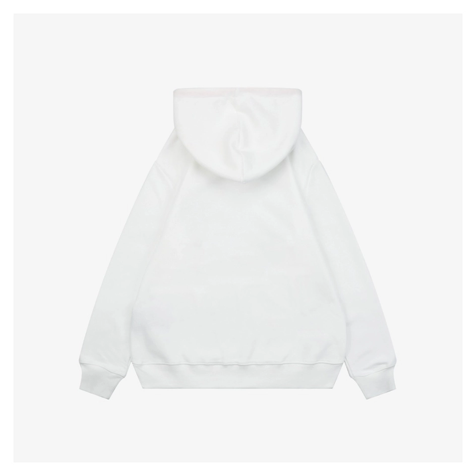 F Multicolor Monster Eyes Flocked Logo Hoodie White Back view