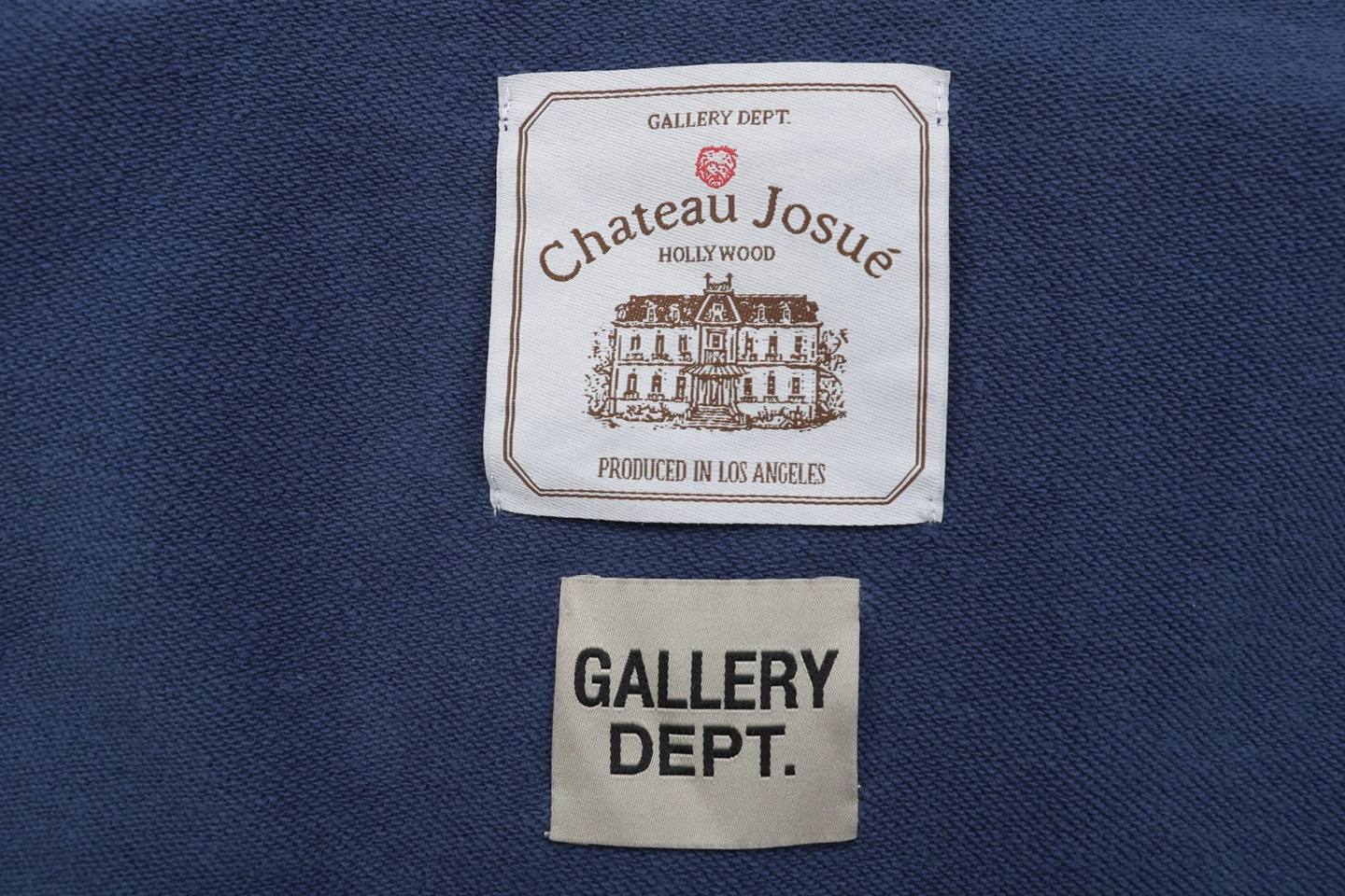 Gallery Dept Chateau Ranch Distressed Hoodie Blue Brand label