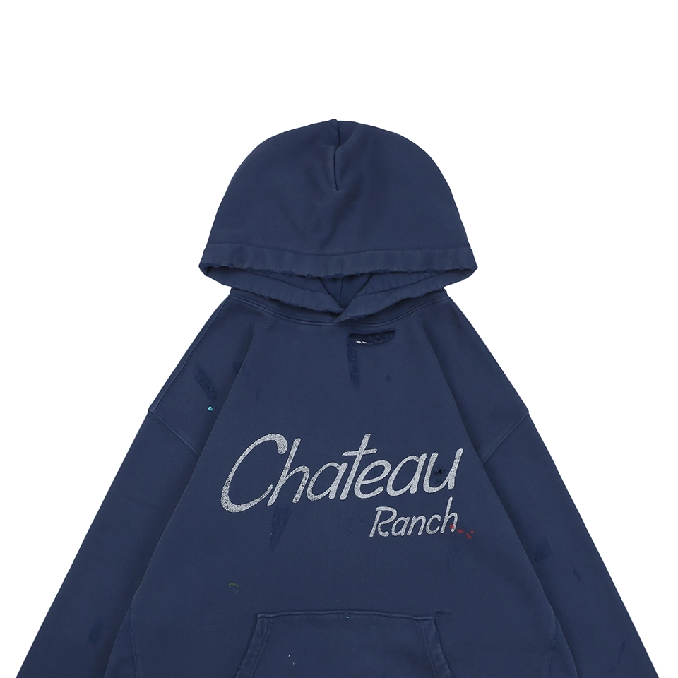 Gallery Dept Chateau Ranch Distressed Hoodie Blue