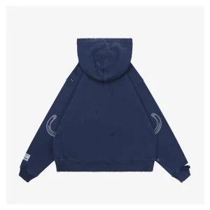 Gallery Dept Chateau Ranch Distressed Hoodie Blue Back view