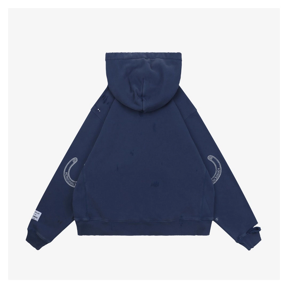 Gallery Dept Chateau Ranch Distressed Hoodie Blue Back view