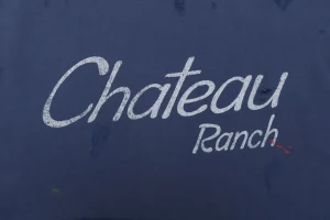 Gallery Dept Chateau Ranch Distressed Hoodie Blue Front Print