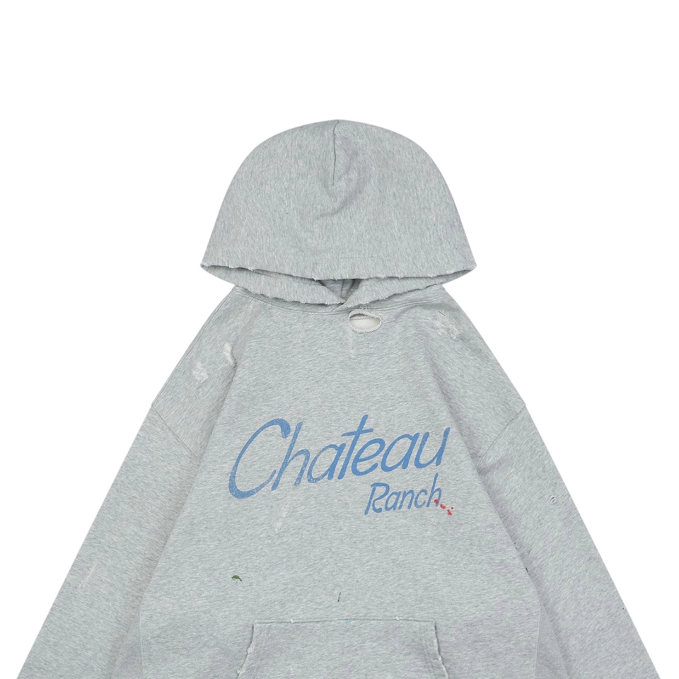 Gallery Dept Chateau Ranch Distressed Hoodie Grey