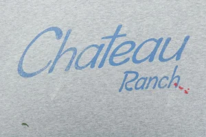 Gallery Dept Chateau Ranch Distressed Hoodie Grey Front Print