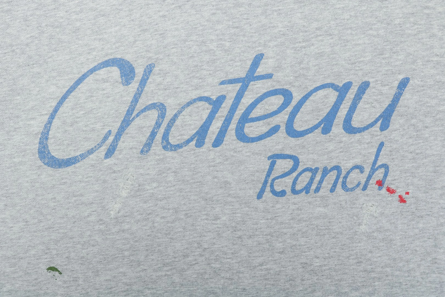 Gallery Dept Chateau Ranch Distressed Hoodie Grey Front Print