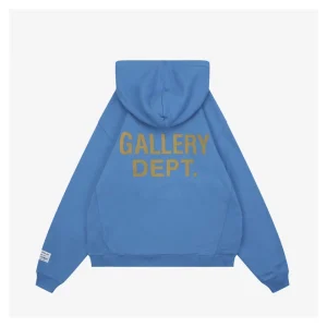 Gallery Dept Royal Blue Logo Print Hoodie Back View