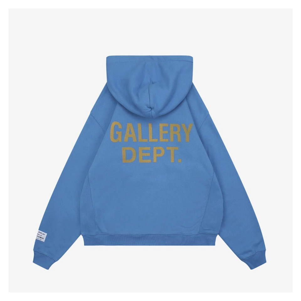 Gallery Dept Royal Blue Logo Print Hoodie Back View