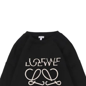 L Anagram Offset Embroidery Crewneck Sweatshirt Black
