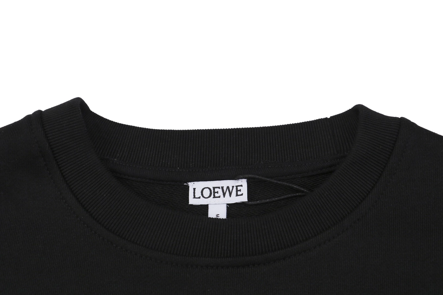 L Anagram Offset Embroidery Crewneck Sweatshirt Black Collar