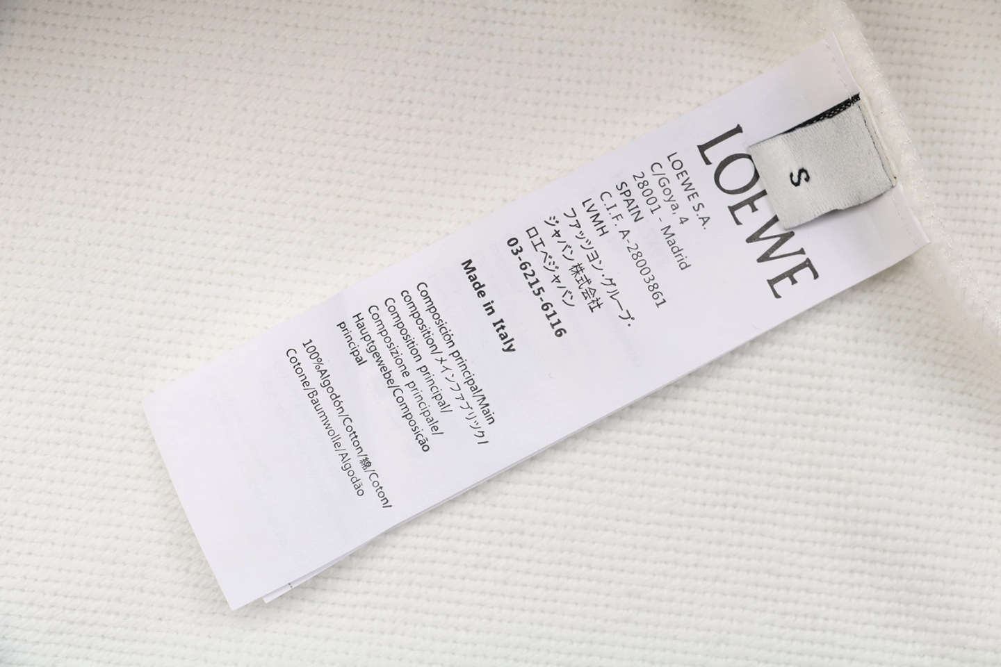 L Anagram Offset Embroidery Crewneck Sweatshirt White Wash label