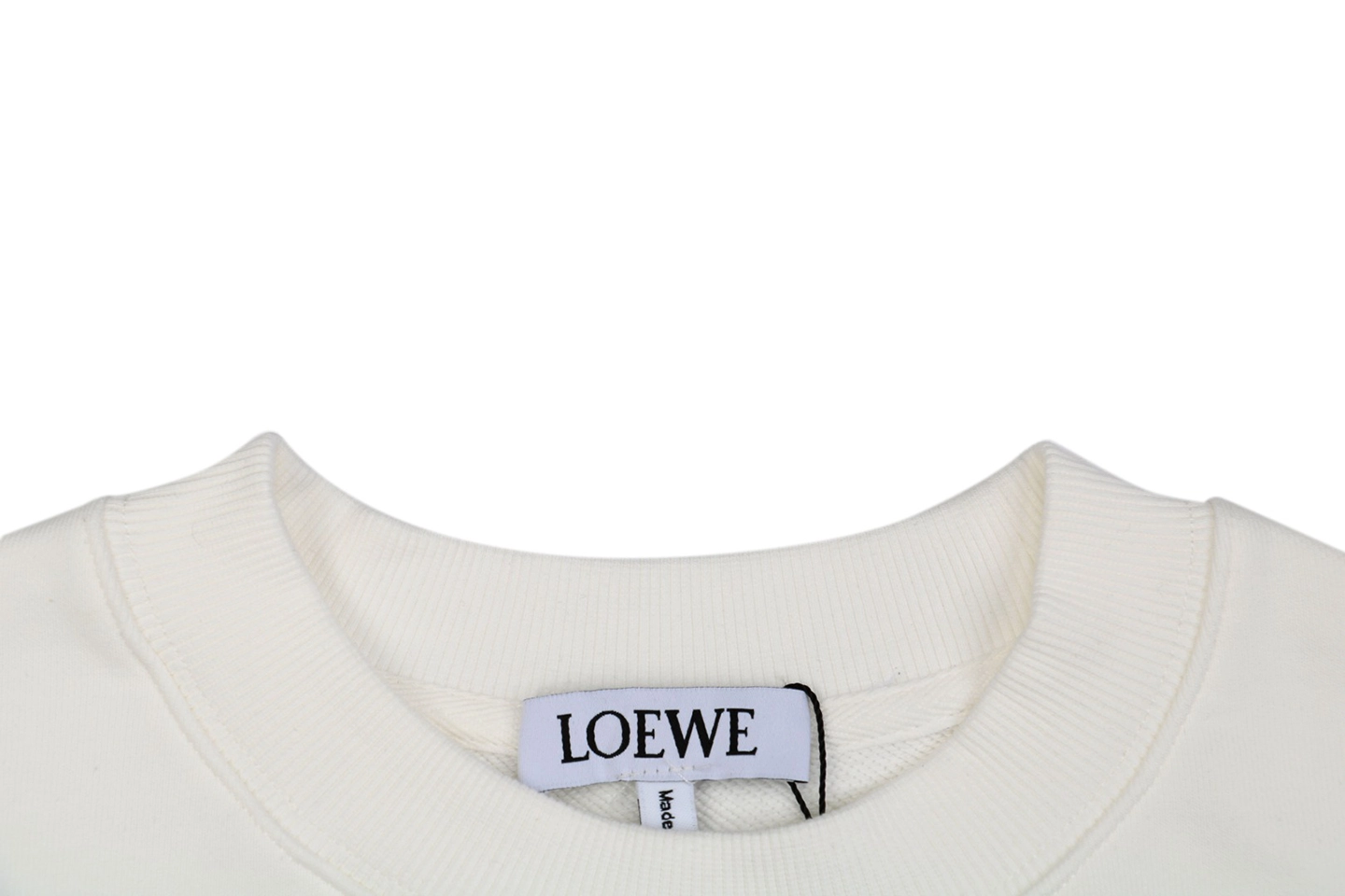 L Anagram Offset Embroidery Crewneck Sweatshirt White Collar