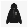 L Anagram Silicone & Towel Embroidered Hoodie (Black/White)
