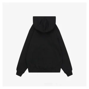 L Anagram Silicone & Towel Embroidered Hoodie Black Back view