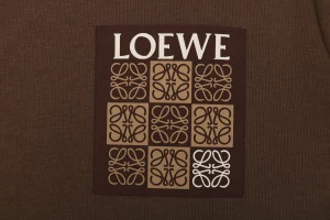 Loewe Anagram Grid Rubber Print Hoodie Front Brand Print