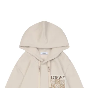 Loewe Anagram Grid Rubber Print Hoodie White