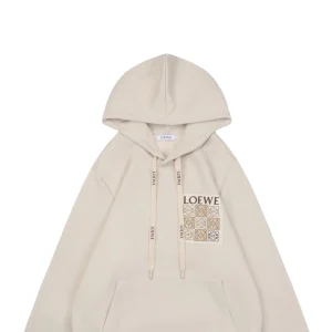 Loewe Anagram Grid Rubber Print Hoodie White