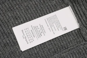 Maison Margiela N°54 Heavyweight Ribbed Zip-Up Cardigan with Signature Four-Stitches Grey Brand label