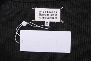 Maison Margiela N°54 Heavyweight Ribbed Zip-Up Cardigan with Signature Four-Stitches Black Brand label