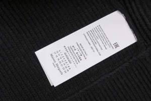 Maison Margiela N°54 Heavyweight Ribbed Zip-Up Cardigan with Signature Four-Stitches Black Brand label
