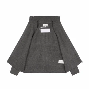 Maison Margiela N°54 Heavyweight Ribbed Zip-Up Cardigan with Signature Four-Stitches Grey Lining