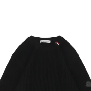 Moncler Arm Patch Crewneck Wool Sweater Black