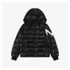 Mxxcler Chevron-Stripe Detachable Hood Down Jacket
