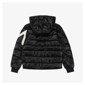 Moncler Chevron-Stripe Detachable Hood Down Jacket Back view